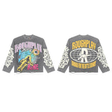Retro Goddess Print Long Sleeve Tee – Men's Relaxed Fit