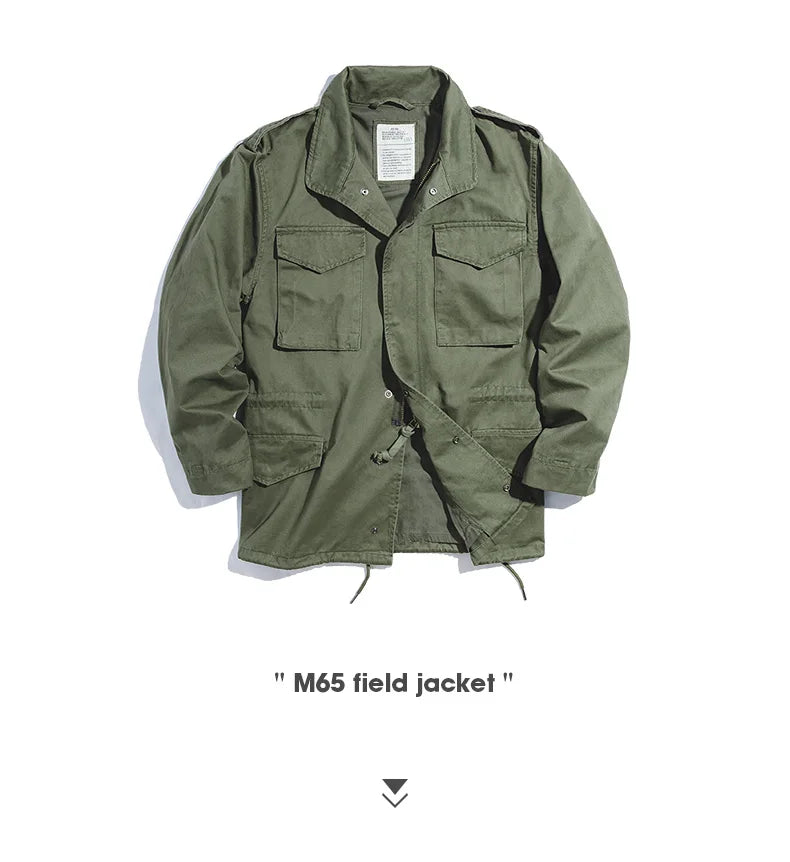 Maden Retro M65 Field Jacket – Men's Green Cotton Windbreaker
