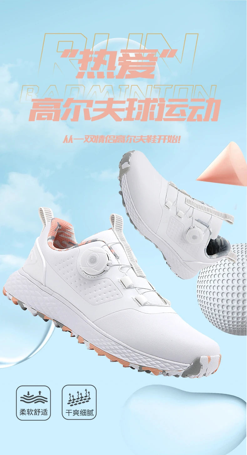 Men's Golf Sneakers Quick-Lace Casual Outdoor Shoes