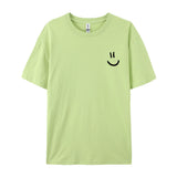 Men's Cotton T-Shirt with Minimalist Smile Print