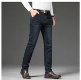 Men's Classic Straight-Leg Denim Jeans | Blue & Black