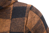 Men’s Winter Plaid Fleece-Lined Hooded Cardigan Jacket