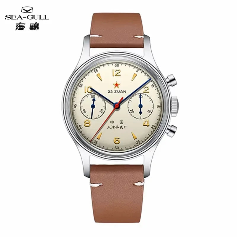 Seagull 1963 International Edition Watch for Men Chronograph Manual Winding Mechanical Watches Original ST1901 38mm Pilot Clock