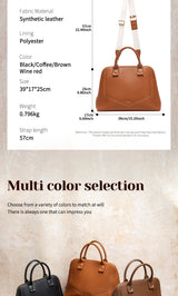 CHCH Women's Shoulder Bag New High Quality Business Bag Large Capacity Handbag Wine Red