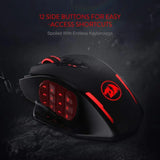 Redragon M913 Gaming 16000 DPI Wired 2.4Ghz Wireless RGB Optical Gamer Mice 16 Programmable Buttons, Black/White Mouse