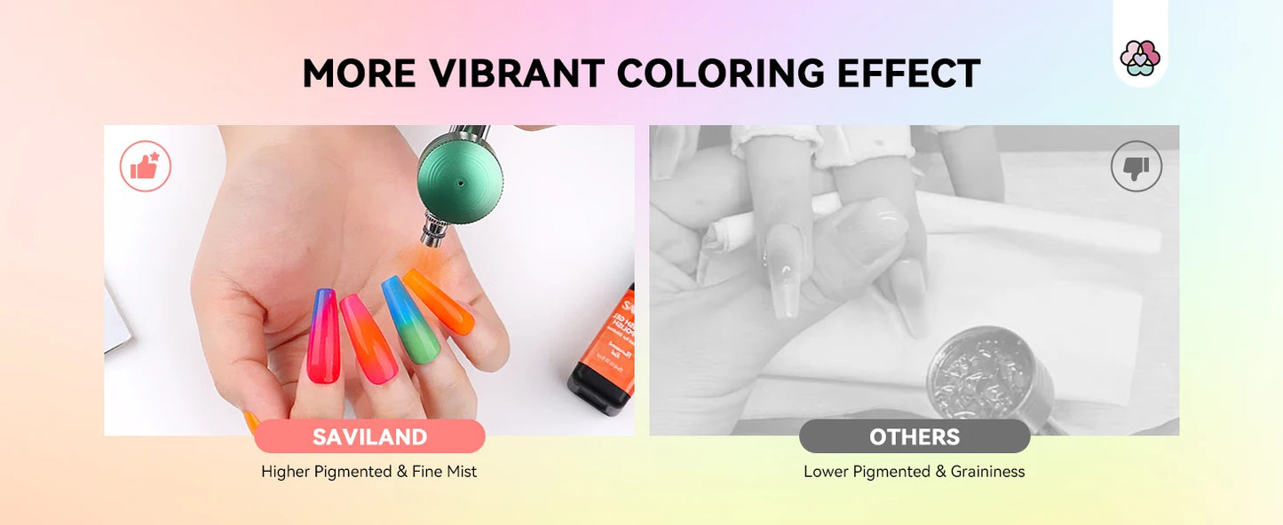SAVILAND 36-Color Airbrush Gel Nail Polish Set – No Dilution