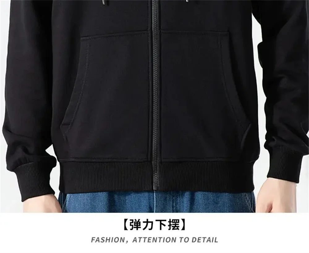 Zero Skateboard Logo Men's Harajuku Zipper Hoodie