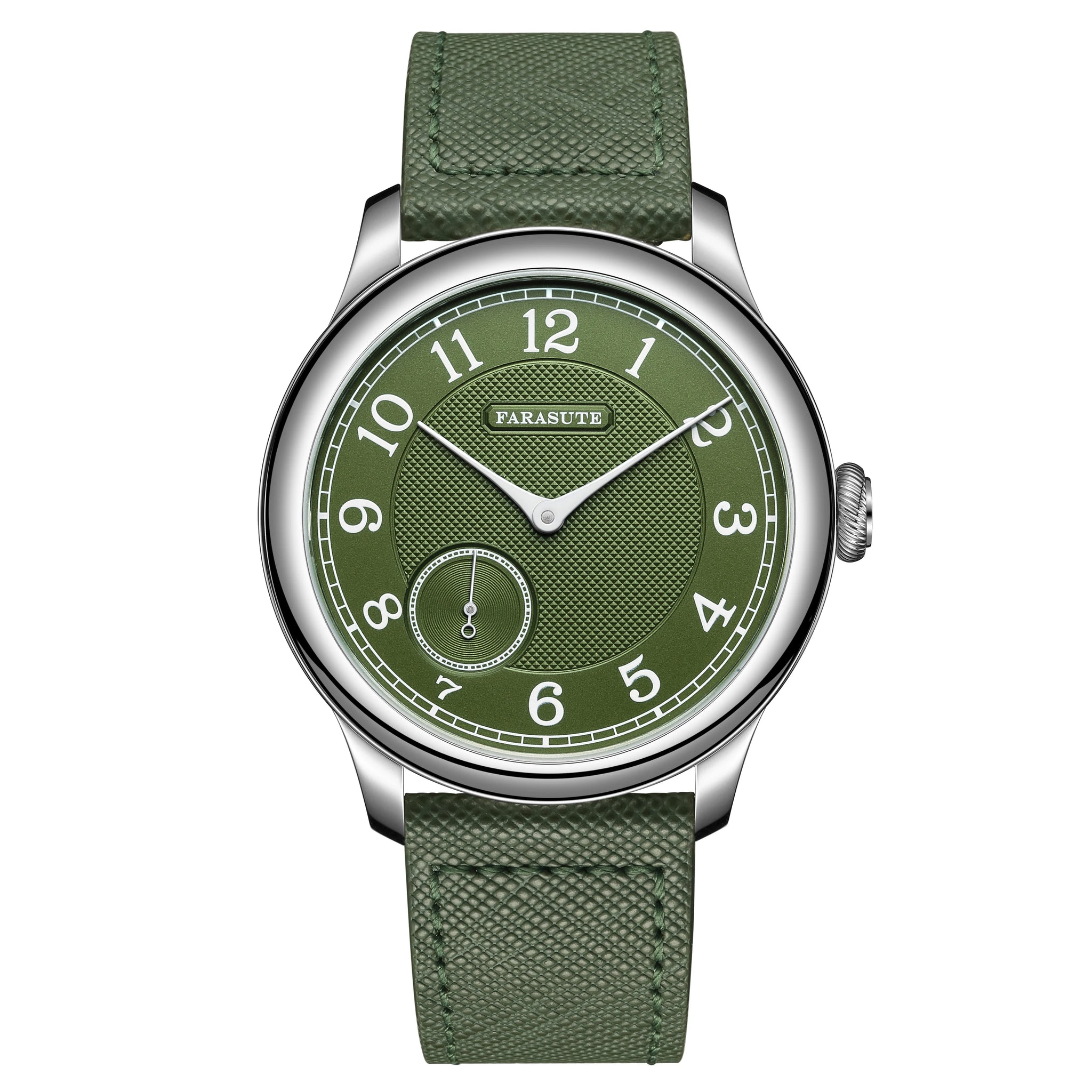 FARASUTE NEW Machinery Men Watch Salmon Dial St17 Manual Mechanical Watch Small Second Vintage Bonklip Bracelet