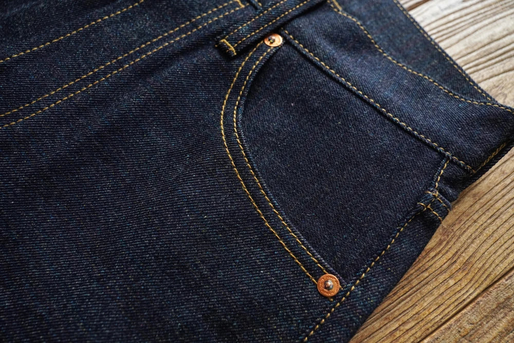 SAUCE ZHAN Mens Jeans Rainbow Sanforized Selvedge Denim Jeans Man Python Skin Labels Regular Fit 14 Oz