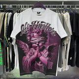 Oversized Rhinestone Cotton Crew Neck T-Shirt