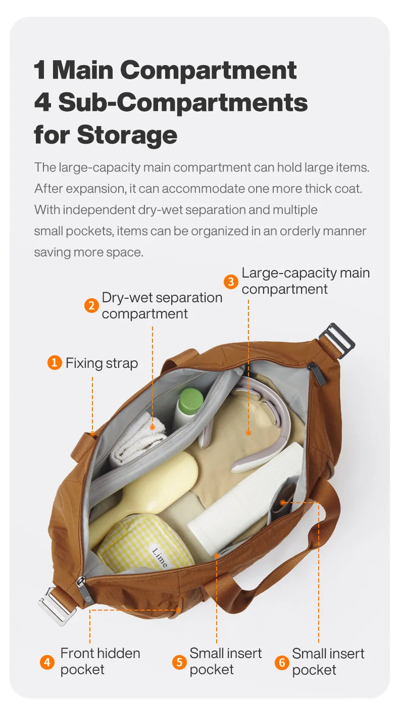 Mixi Travel Bags Women Large Size Capacity Sports Fitness Storage Bag Foldable Duffle Suit Bag For Shoulder Bag Handbag M3020