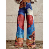 Pop Art Heart Wide-Leg Flare Pants