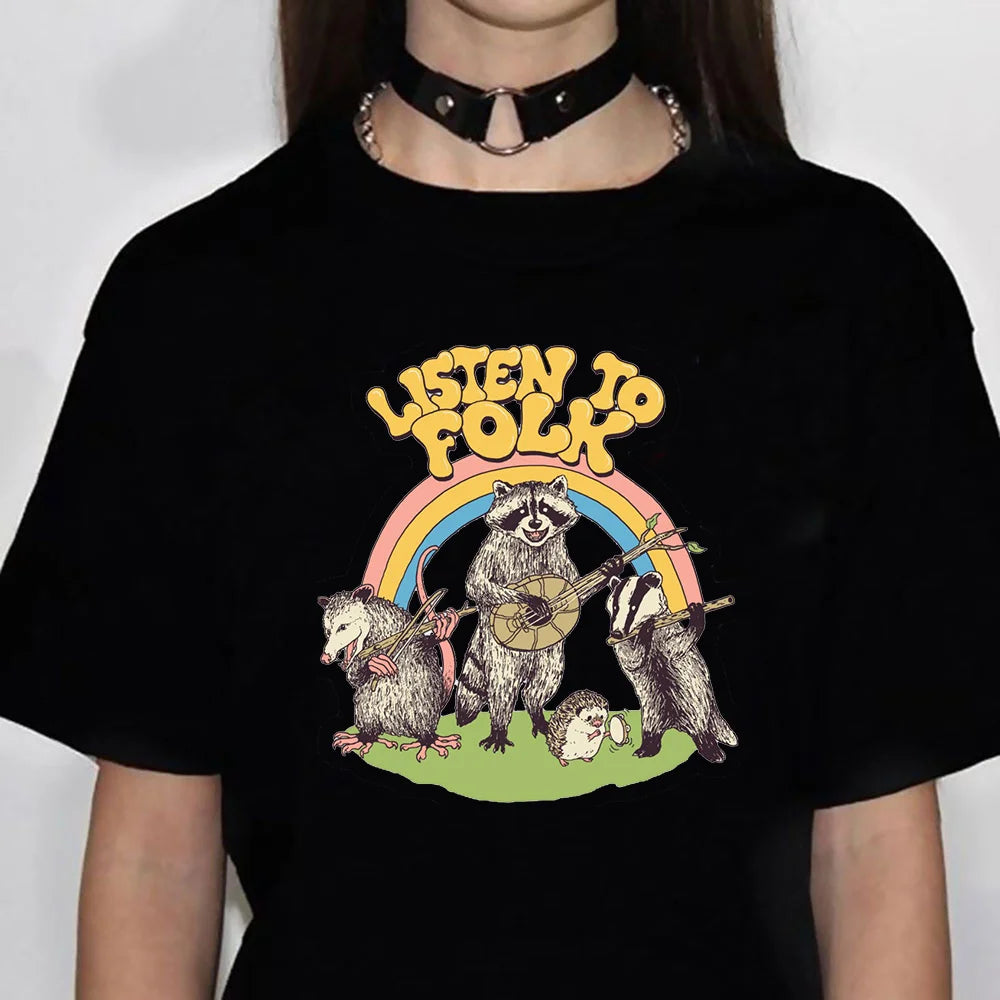 Hedgehog tshirt women comic streetwear summer t shirt female comic 2000s designer clothes