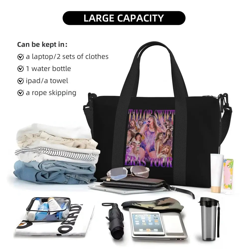 Custom The Eras Tour 1989 Taylor's Swift's American Pop Singer Tote Bag Women Large Capacity Beach Gym Travel Bags
