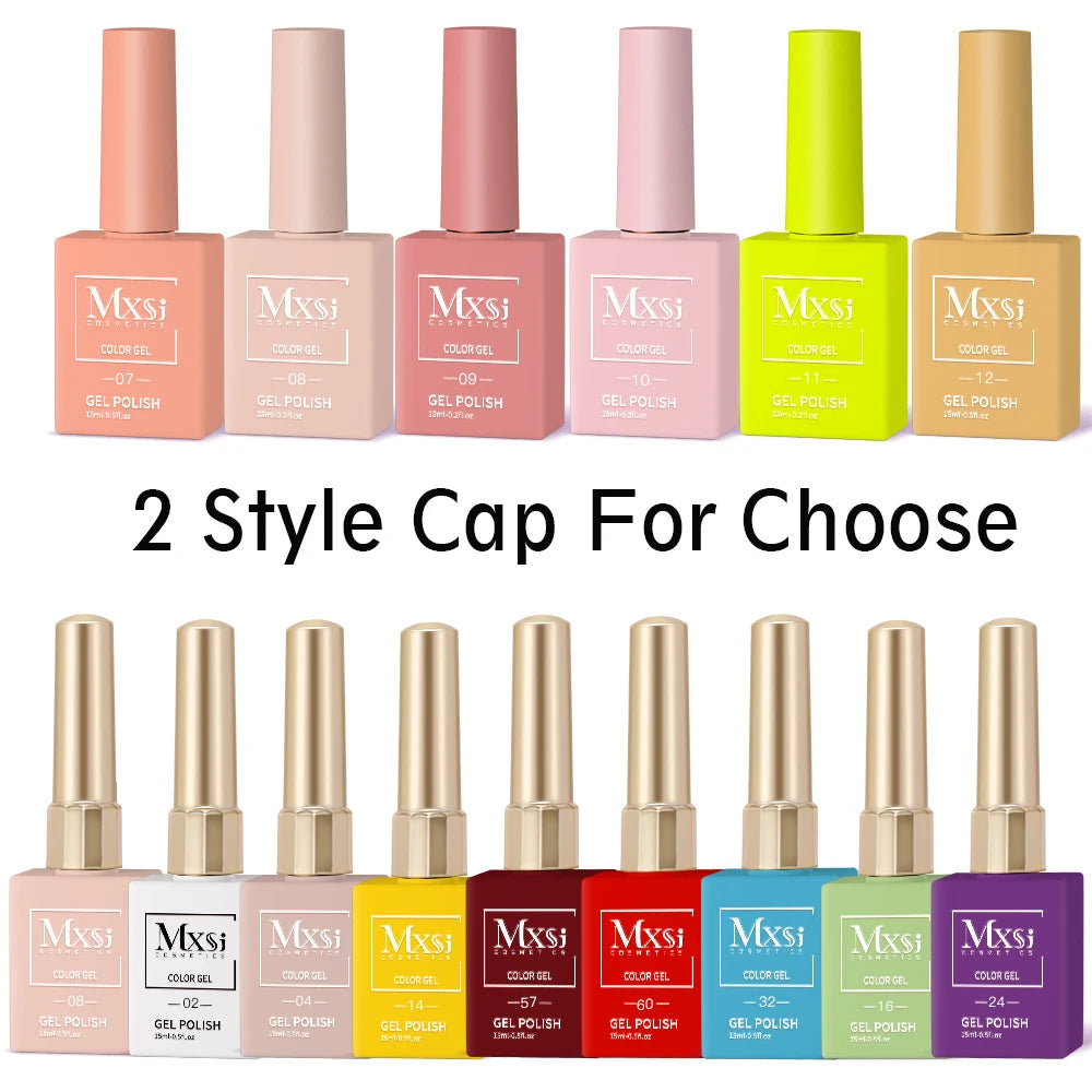 MXSI 60-Color Gel Nail Polish Kit – Glitter UV Set