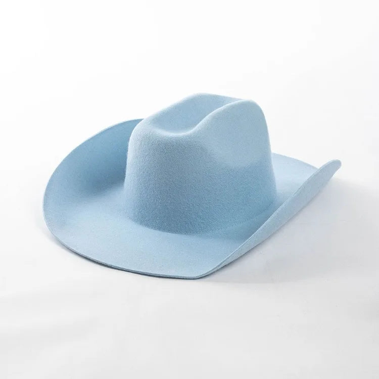 USPOP Wide Brim Wool Cowboy Hat – Unisex Felt Fedora