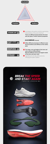361 Degrees NEW Flame 3.0 Men Running Shoes Marathon Carbon Plate Racing Breathable Cushioning Non-Slip Sneakers Male 672412207