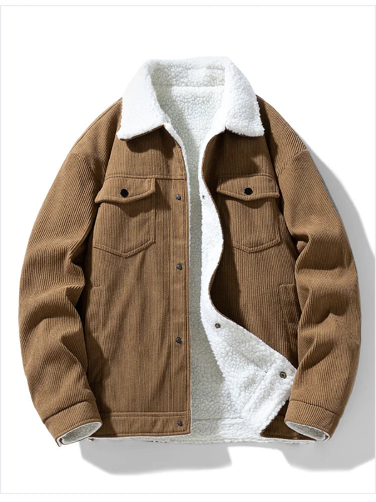 Men's Corduroy Fleece Jacket – Warm Winter Coat