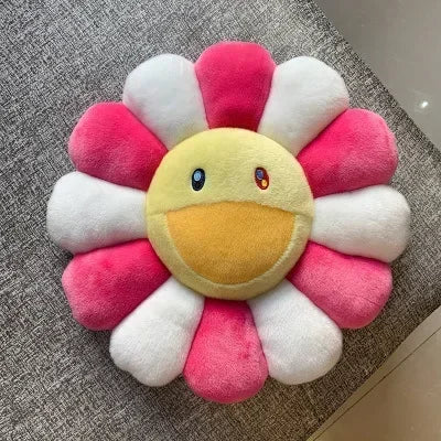 Rainbow Daisy Children's Plush Pillow, Japanese, Sunflower, Floor Game Mat Seat Pillow Sofa House Car Decoration Plush Pillow