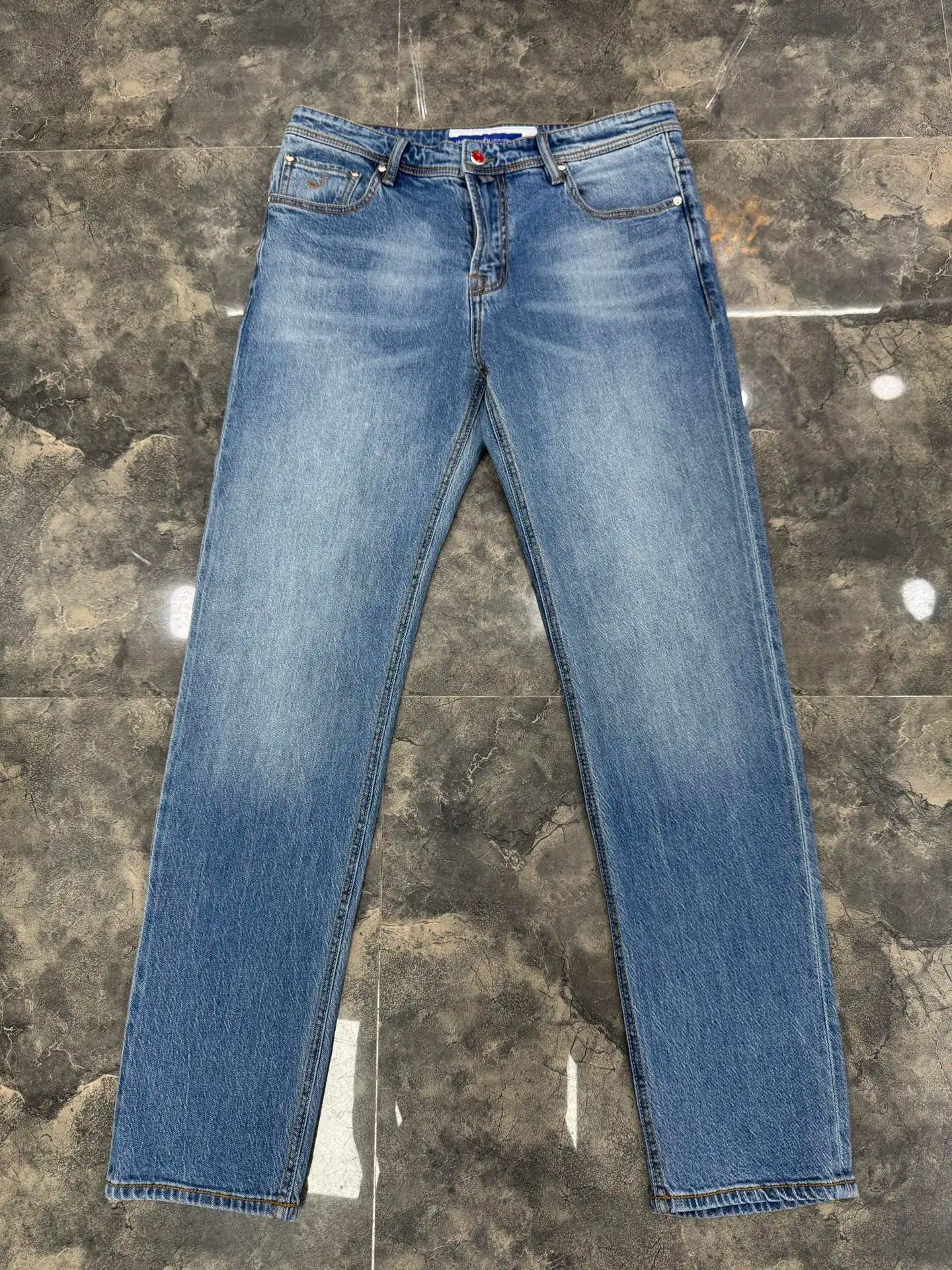Men's Slim Straight Embroidered Jeans – Spring/Summer