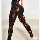 Women's 3D Tie-Dye Seamless Push-Up Leggings