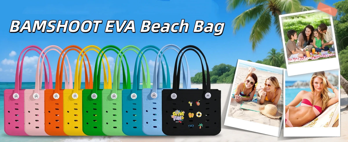 EVA Large Tote Bag Beach Storage 2 in 1 Waterproof Lightweight Travel Handbag for Women
