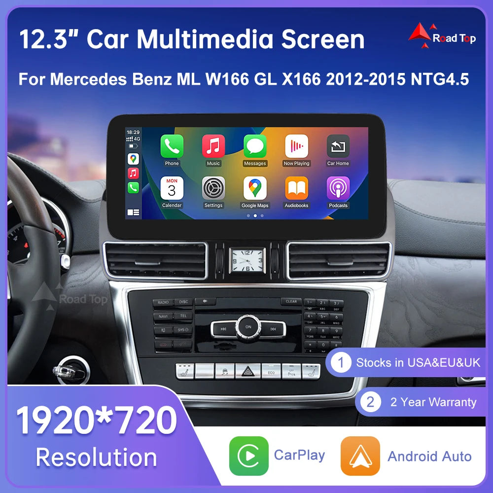 12.3" CarPlay Screen for Mercedes-Benz ML/GL 2012–2015
