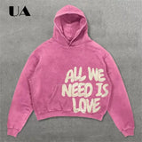 UA All We Need is Love New Hoodies for Men S-4XL Casual Street Wear Spring Autumn New Chic Outfit Hoodies Pullover