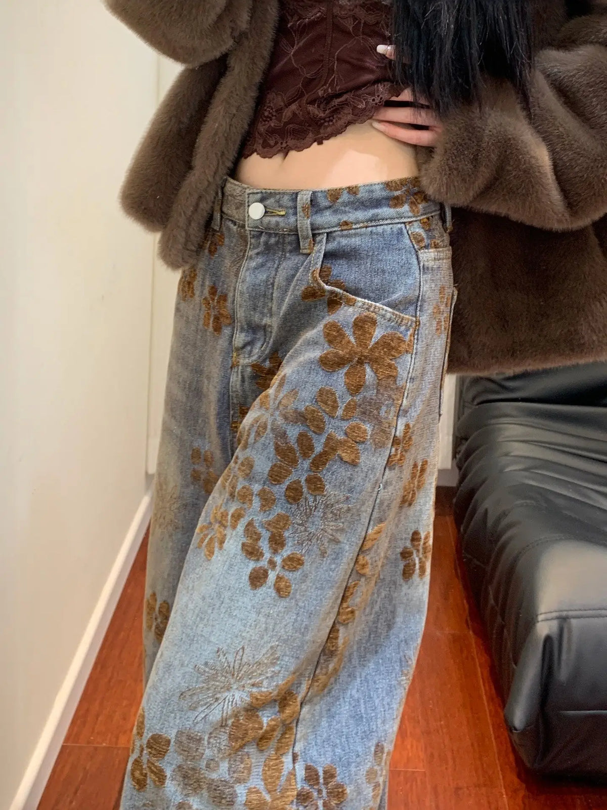 Women's High-Waist Wide-Leg Vintage Jeans