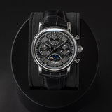 Sugess Men Watch ST1908 Swanneck Movement Mechanical Chronograph Wristwatch Genuine Moonphase Calendar Vintage Leather NEW 2023