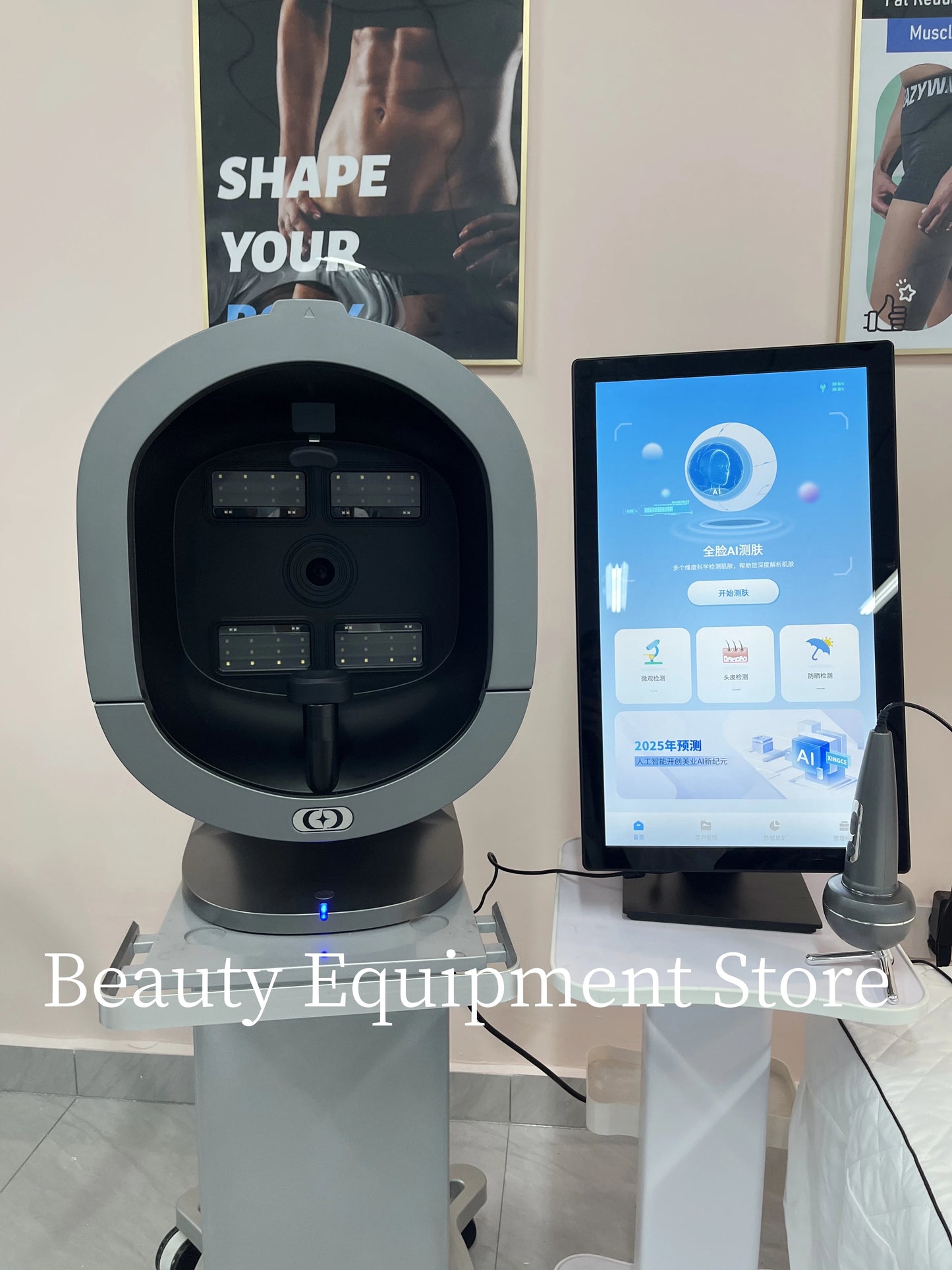 3D Magic Ai Facial Testing X5 ProMirror Wood Lamp Acne Scanner Skin Detector Skin Analyzer Facial Tester Facial Analyzer Machine