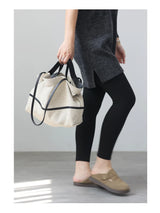 2024 Autumn Cotton And Linen Blend Material Tote Soft And Portable Shoulder Bags Women Casual Practical Bag