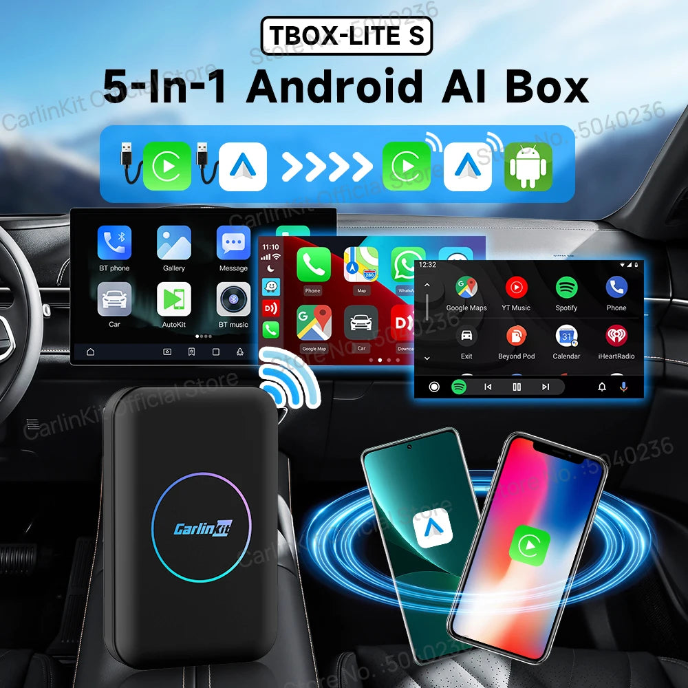 Carlinkit 5-in-1 Wireless CarPlay & Android Auto AI Box