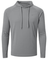 Summer Men's Long Sleeve UPF 50+ Hoodie T-Shirts, Rash Guard Quick Dry T-shirt Outdoor Sport Running Pullover