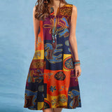 Boho V-Neck Geometric Sundress