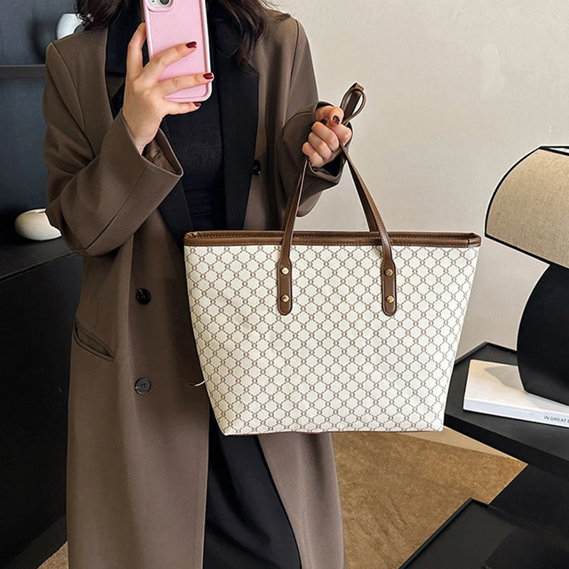 Large Capacity PU Leather Tote