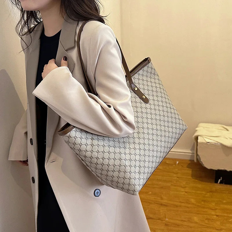 Large Capacity PU Leather Tote