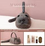 Gray Cat bag Messenger Bag versatile small and cute, fashionable bag Women's Cross bag autumn and winter design