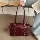 Women's Retro PU Leather Shoulder Tote Bag