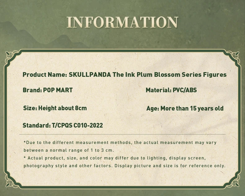 POP MART SKULLPANDA The Ink Plum Blossom Series Trendy Blind Box Toys Mystery Box Mistery Action Figure Surprise Birthday Gift