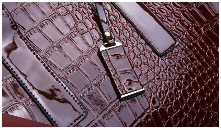 Luxury Vintage Crocodile Pattern Tote