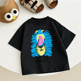 Summer Clothes Cartoon Printed Tops 1-7Years Old Child Round Neck Base Shirt Pure Cotton Clothing Kids Lovely Fashion T Shirt
