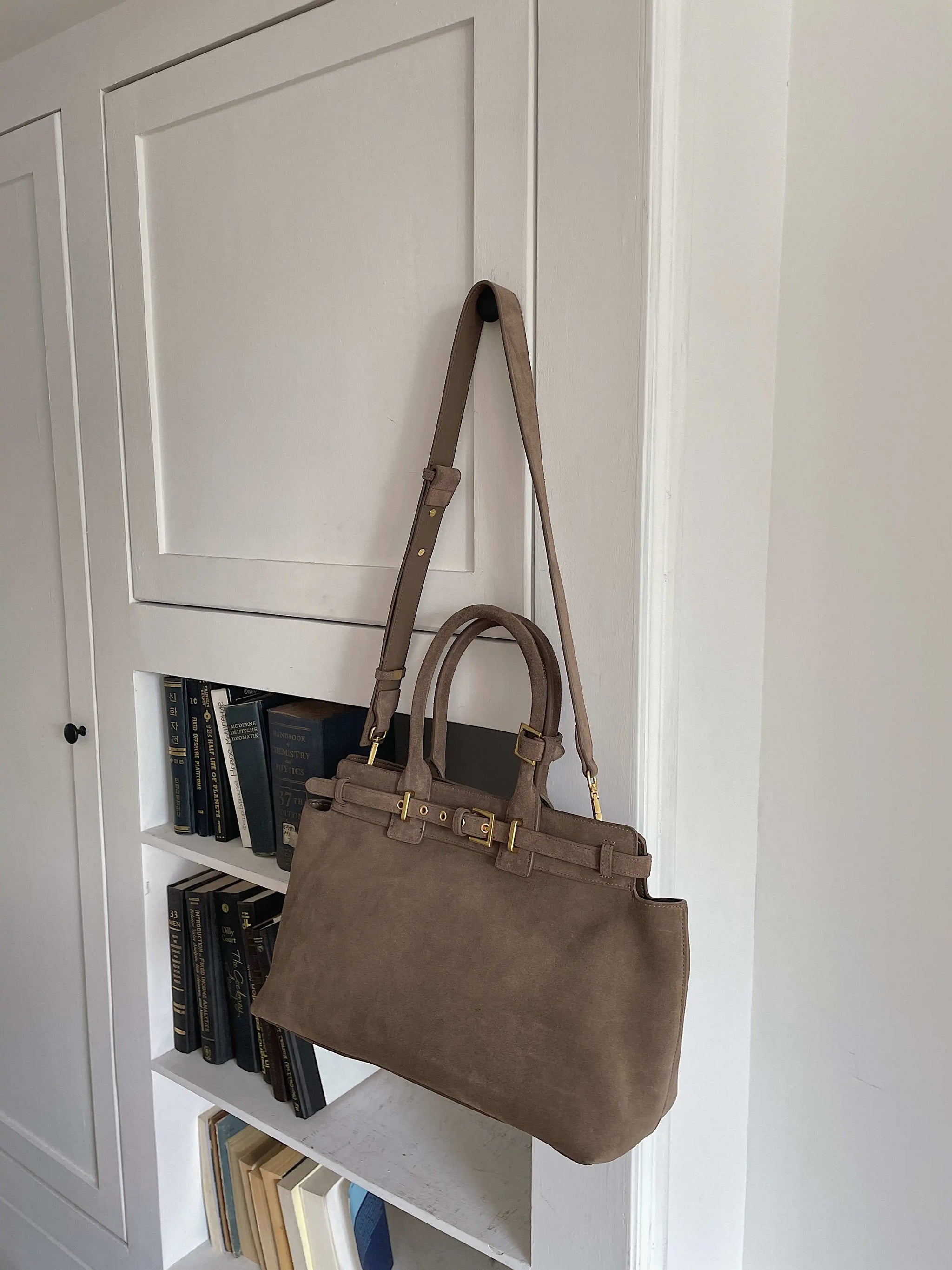 Motingsome 100% Natural Suede Bag Women Tote Luxury Designer Bags Roomy Casual Tote Crossbody Fashionable Handbag and Purses New