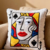 Funny Cartoon Embroidered Pillow Quirky Soft Sofa Throw Pillow Square Game Theme Patchwork Pillow Living Room Decor