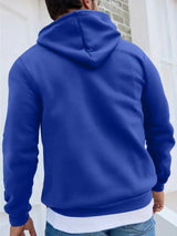 Men's Autumn and Winter Casual Fashionable Loose Brooklyn Classic Letter Printed Long-Sleeved Warm Hooded Pullover