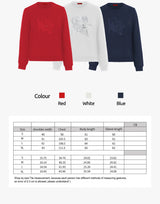 Floral Embroidered Women's Pullover Sweatshirt with O-Neck