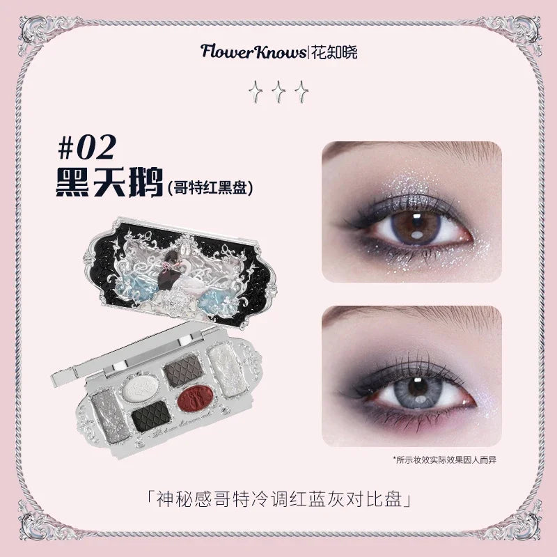 Flower Knows Strawberry Rococo Moonlight Mermaid Jewel Eyeshadow Palette 5 Colors Pearlescent Mashed Potatoes 2023