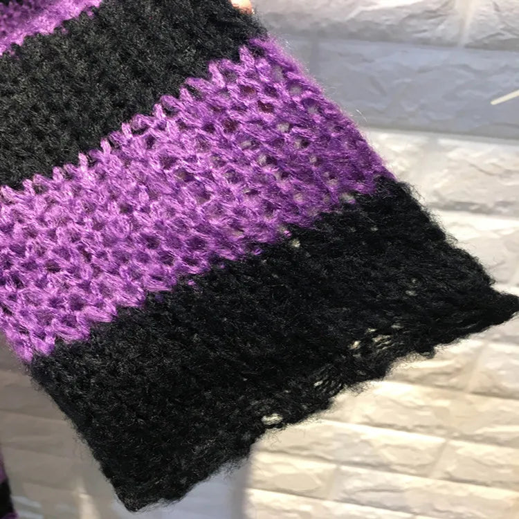Gothic Striped Distressed Unisex Sweater