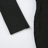 Autumn Black Square-Neck Backless Mini Dress - Long Sleeve Slim Fit Streetwear