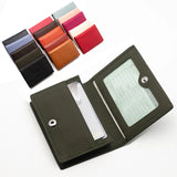 Dropshipping Custom Name Genuine Leather Men Women Business Card Holder Bifold Credit Card Case With ID Window